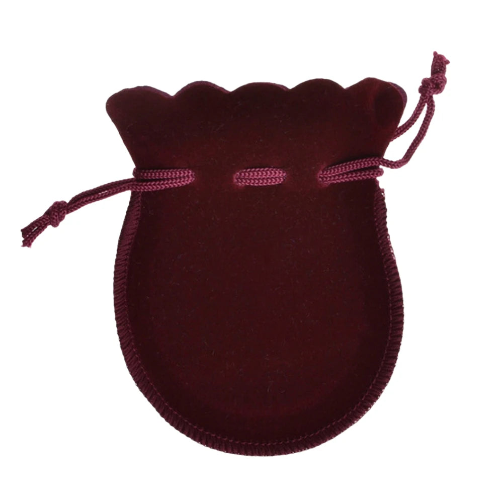 Rounded Velvet Drawstring Bag, Jewelry Pouch, 10pcs