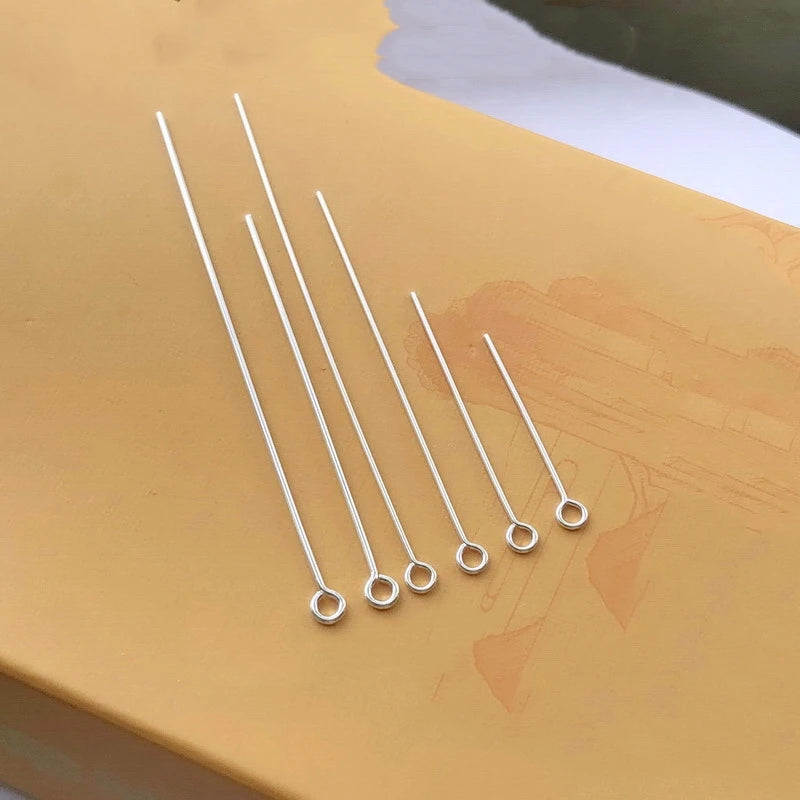 Sterling Silver Eye Pins 20/30/40mm 10pcs