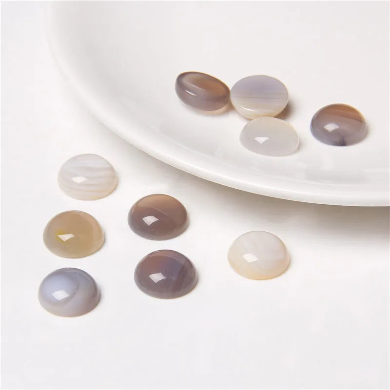 Gemstone Cabochons, 4mm-14mm, 10Pcs