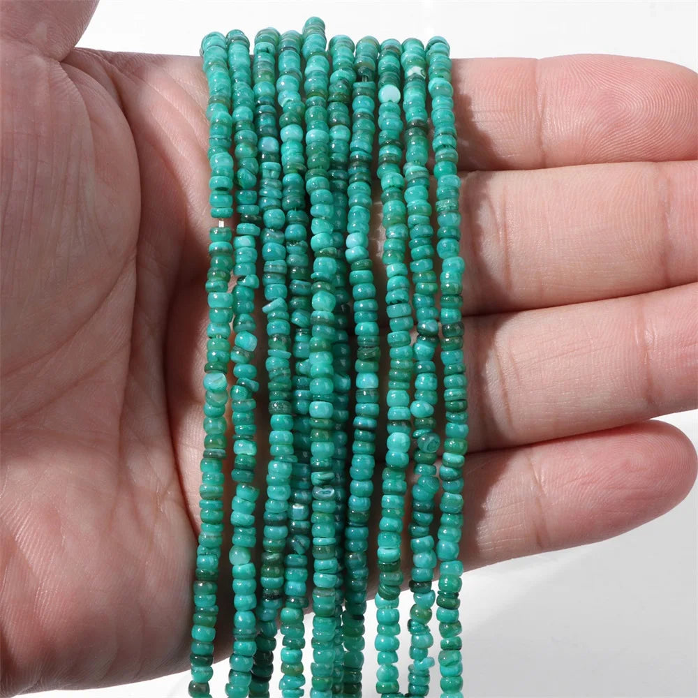 Natural Freshwater Shell Beads, 3-4mm,  Dyed Multicolors, Flat Irregular Boho Style Loose Spacers