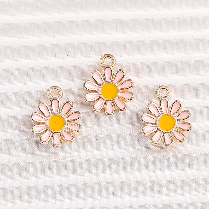 Happy Cactus and Flowers Colorful Enamel Charms, 10pcs