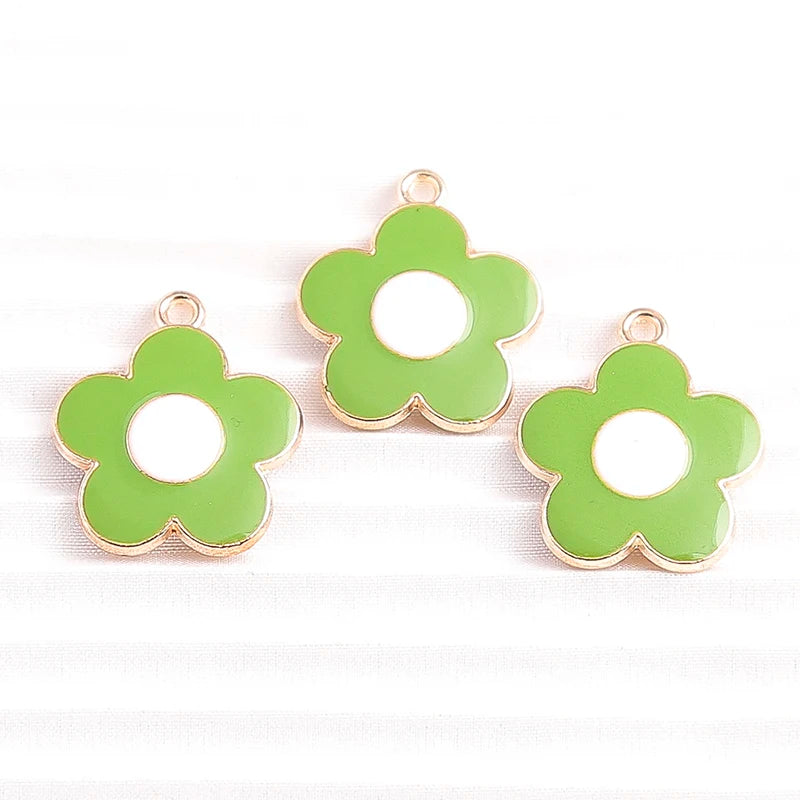 Enamel Bamboo and Friends Charms, 10pcs 6x17mm