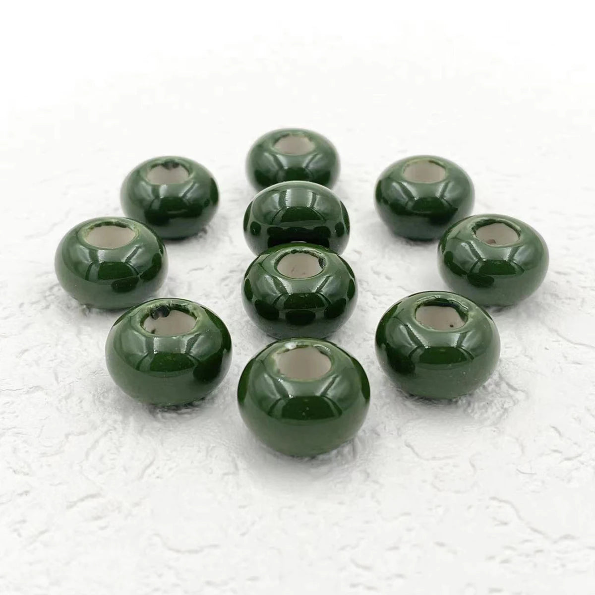 Big Hole Ceramic Spacer Beads, 10PCS