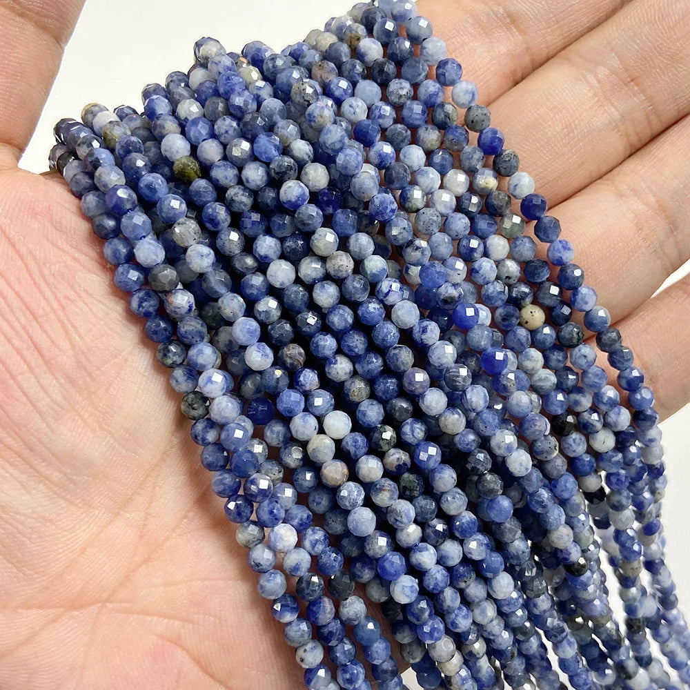 Ocean Gemstone Beads, Tiny Natural Blue Aquamarine, Amazonite, Apatite, Lapis, Turquoise Accents 2 3 4 mm