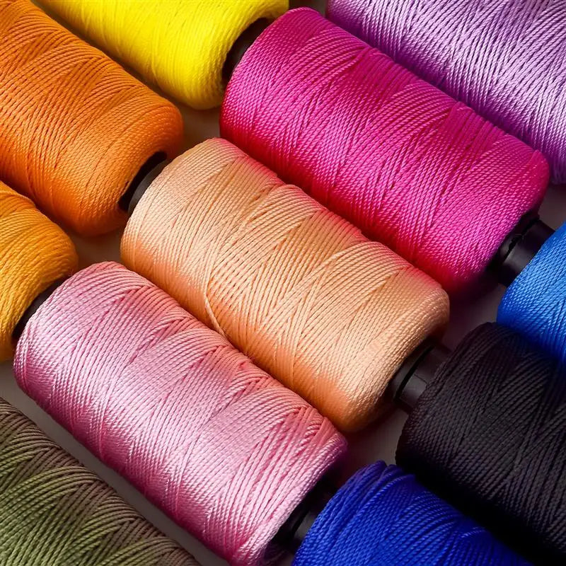 Light Ice Cotton Silk Thread, 20 Colors Three-Strand Hand Woven Beading Thread, 110g