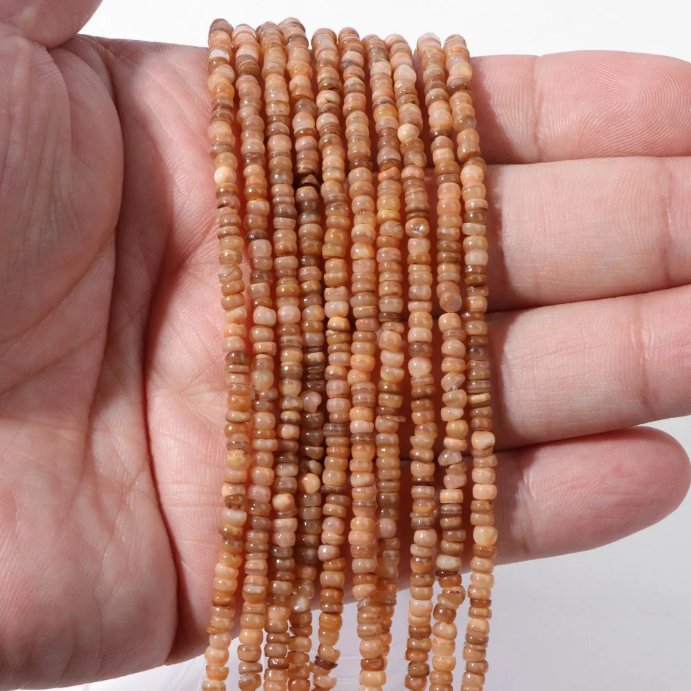 Natural Freshwater Shell Beads, 3-4mm,  Dyed Multicolors, Flat Irregular Boho Style Loose Spacers