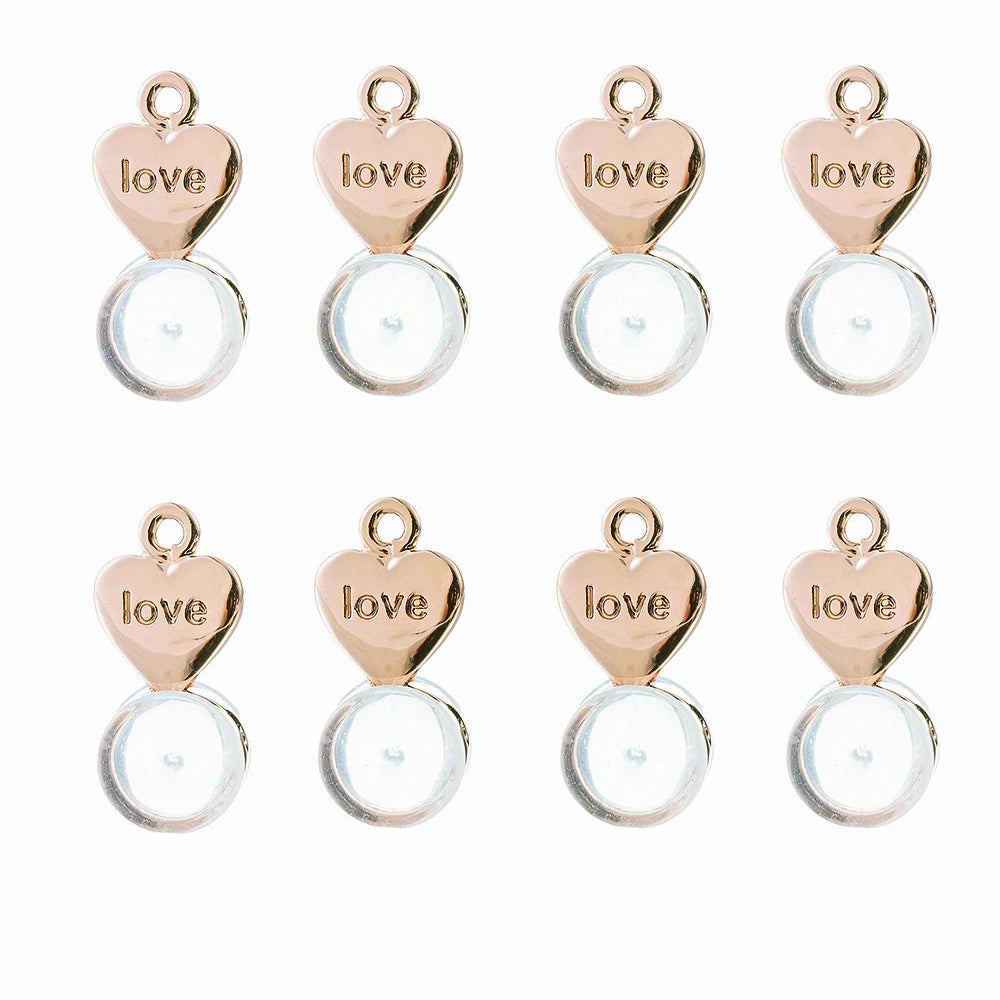 Heart Love Silicone Earring Lifters, Adjustable Replacement for Studs, Hypoallergenic, 10Pcs