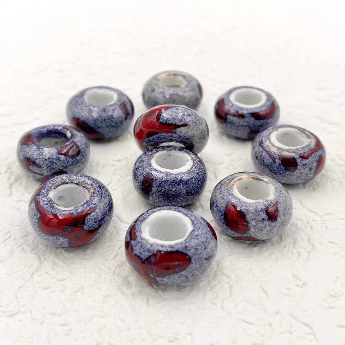 Big Hole Ceramic Spacer Beads, 10PCS