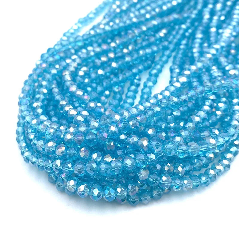 Faceted Crystal Beads, Loose Rondelle Spacers 2 3 4 6 8mm