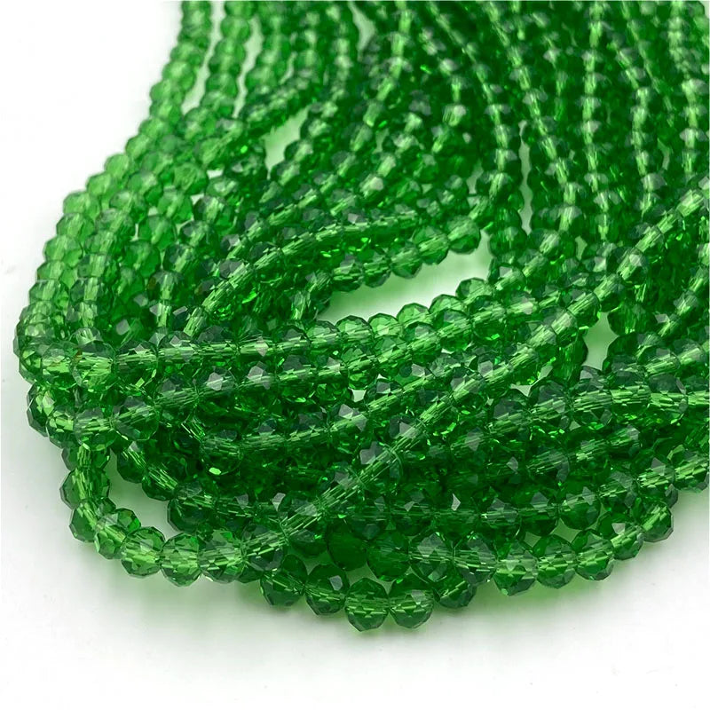 Faceted Crystal Beads, Loose Rondelle Spacers 2 3 4 6 8mm