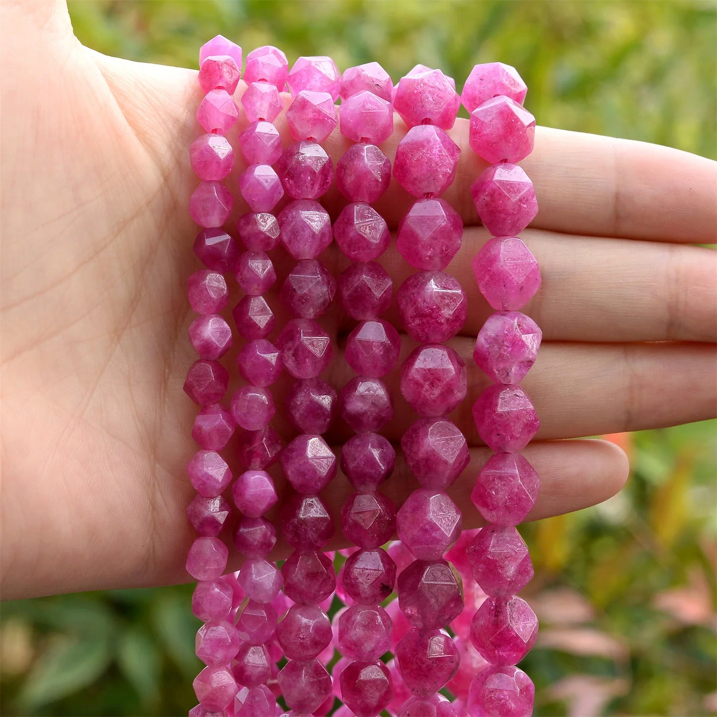 Pink Faceted Tourmaline Beads 15''inches 6/8/10mm