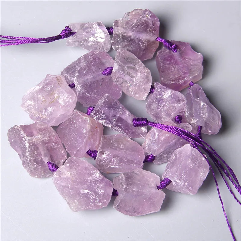 Raw White Quartz Beads, Freeform Crystal Nuggets 2-3cm - 20mm  7-8Pcs