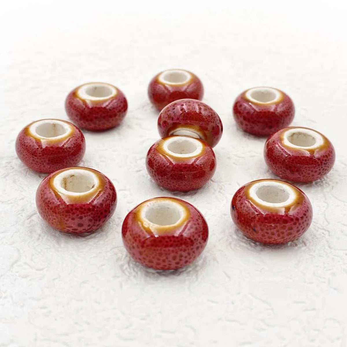 Big Hole Ceramic Spacer Beads, 10PCS