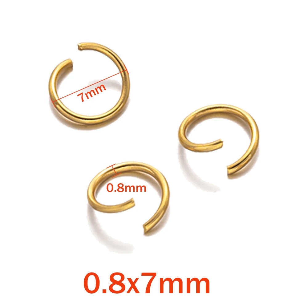 Gold Plated Stainless Steel Open Jump Rings, Split Connectors, 100pcs 4/5/6/7/8mm