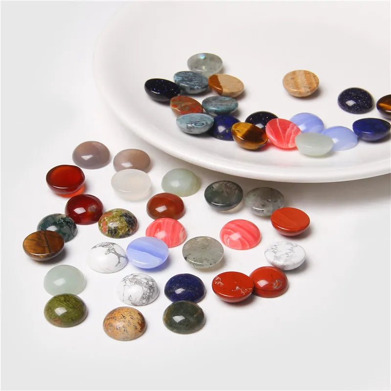 Gemstone Cabochons, 4mm-14mm, 10Pcs