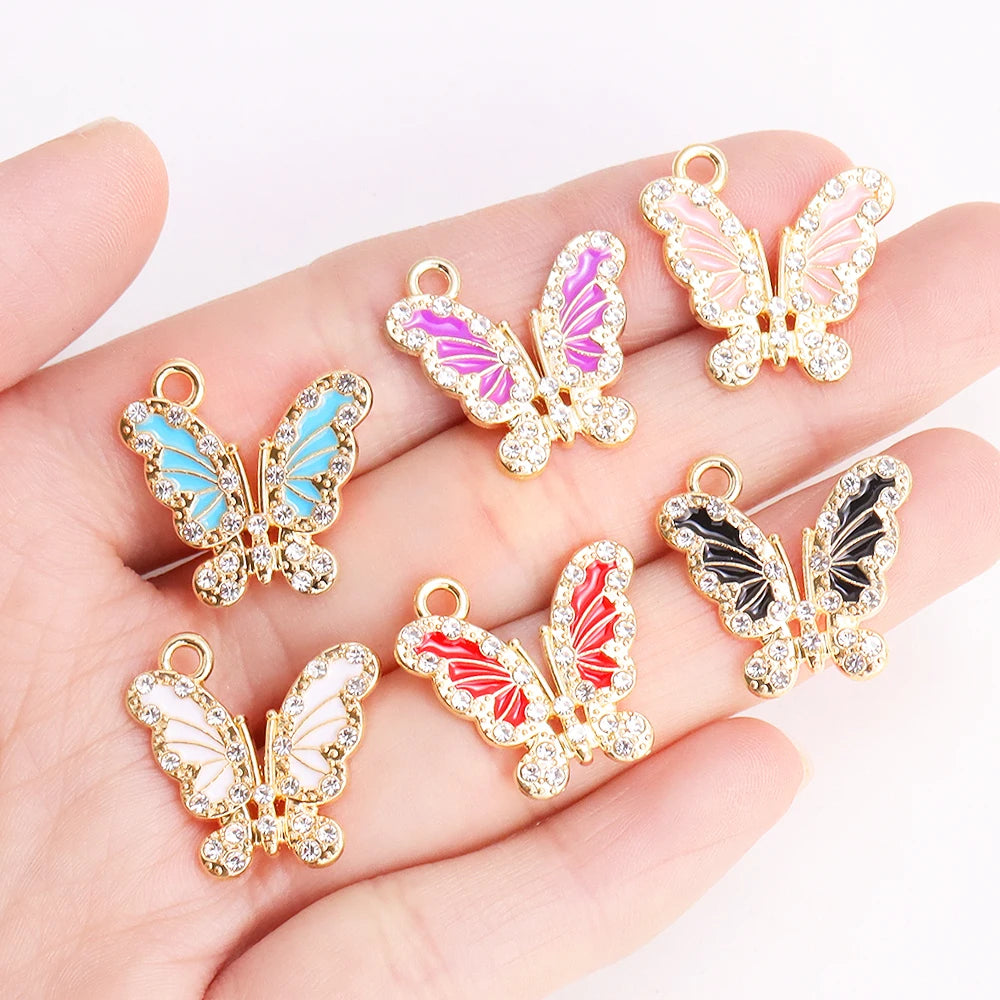 Enamel Bee Pendant Charms, 10Pcs 22*17mm