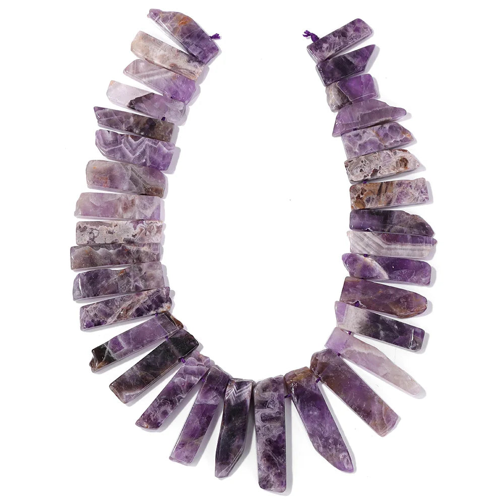 Irregular Natural Purple Dream Amethyst Beads, Top Drilled, Flat, 25mm