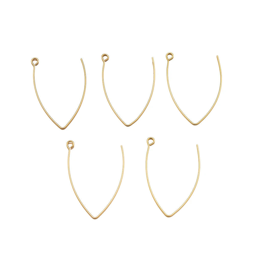 Stainless Steel Anti Allergy V Shape Earring Hooks, Hypoallergenic, 20pcs