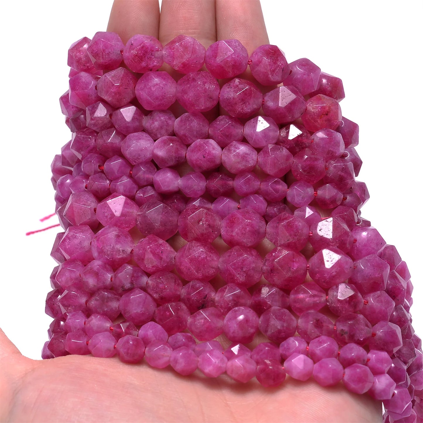 Pink Faceted Tourmaline Beads 15''inches 6/8/10mm