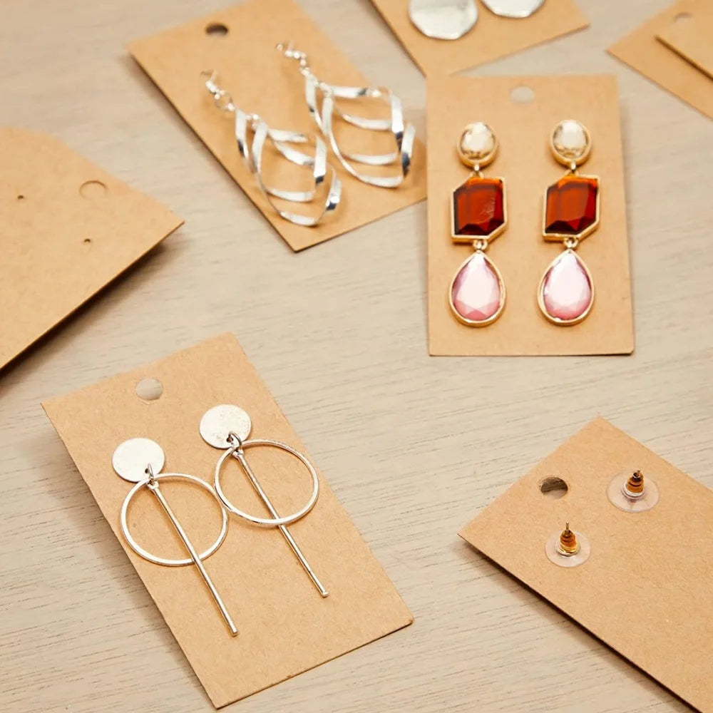 Earring Card Holders, Paperboard, 50Pcs 5x9cm