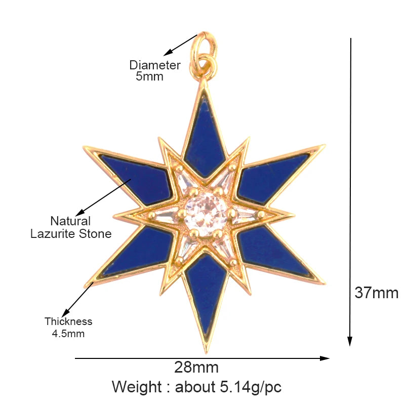 Celestial 18K Gold Inlaid Cubic Zirconia Charm Collection