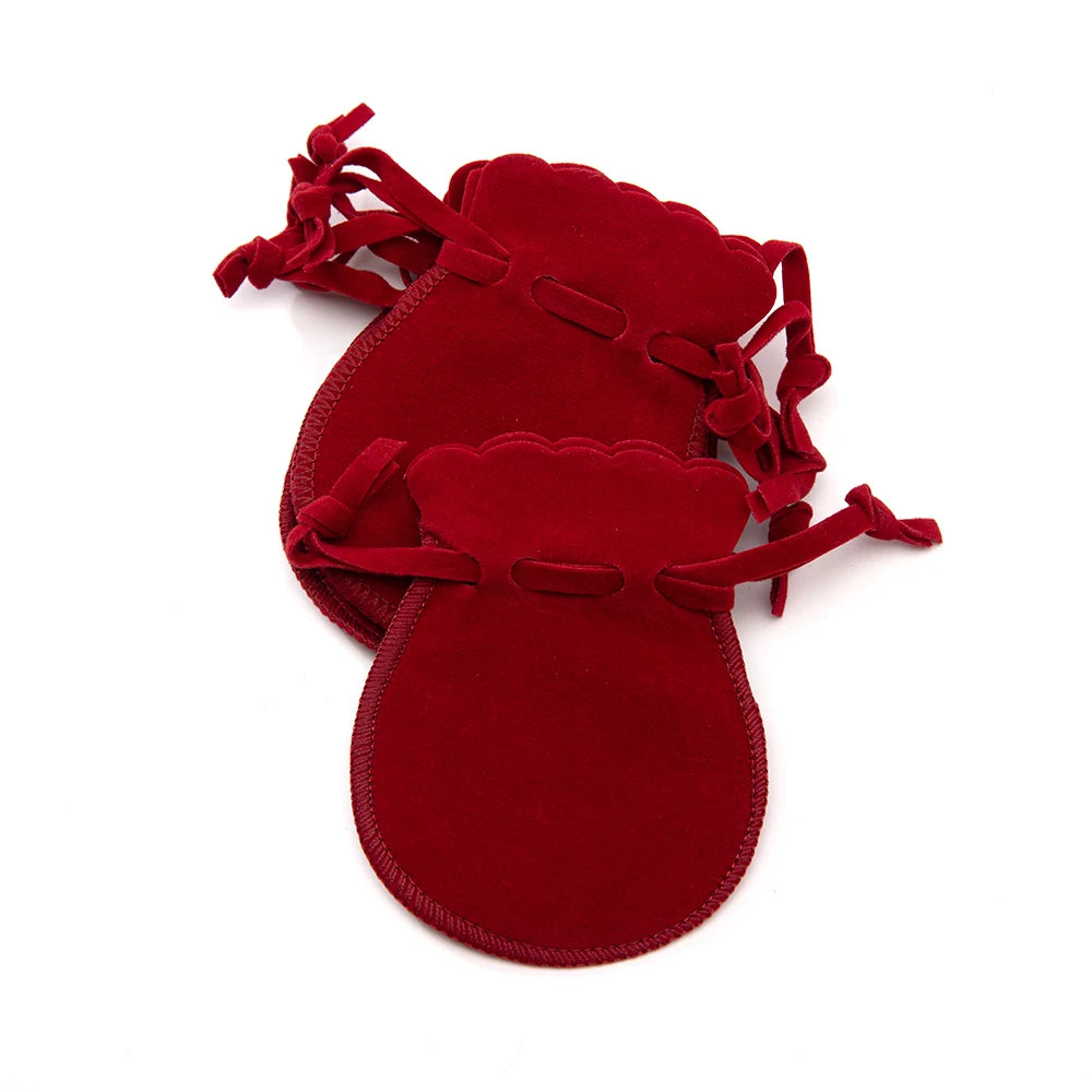 Rounded Velvet Drawstring Bag, Jewelry Pouch, 10pcs