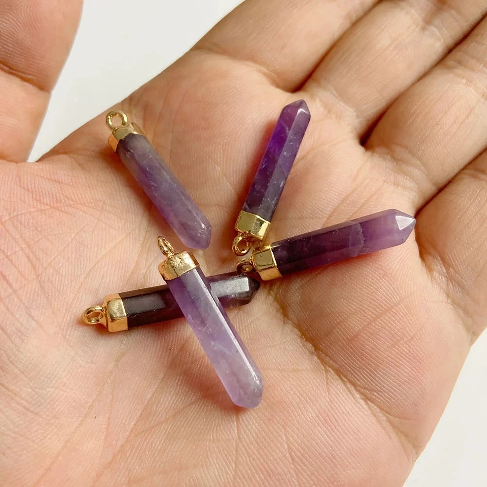 Amethyst Pendant Beads, Natural Healing Gemstones, 9 sizes & Shapes, 2pcs