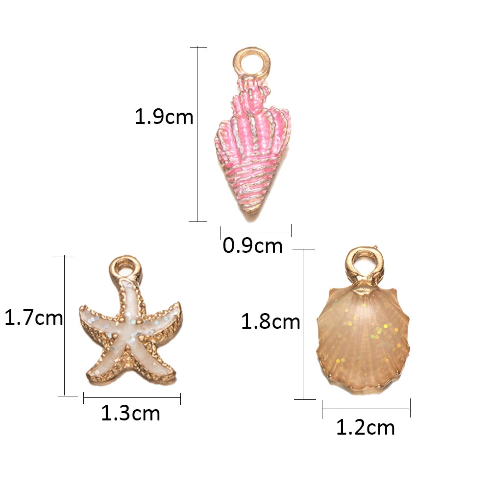 Oceanic Gold Plated Sea Shell Charms 10pcs