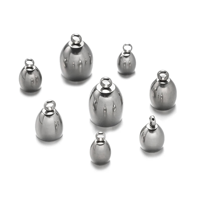 Stainless Steel Leather Cord End Caps, great for Tassels & Kumihimo, 20pcs