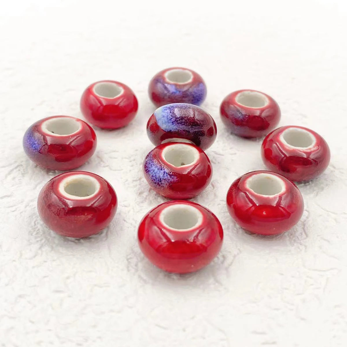 Big Hole Ceramic Spacer Beads, 10PCS