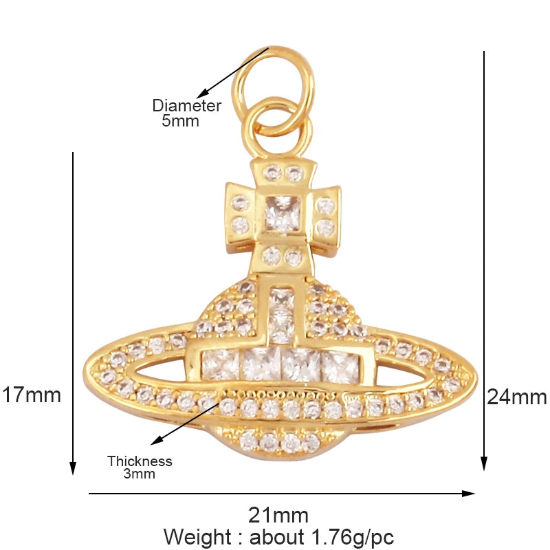 Celestial 18K Gold Inlaid Cubic Zirconia Charm Collection