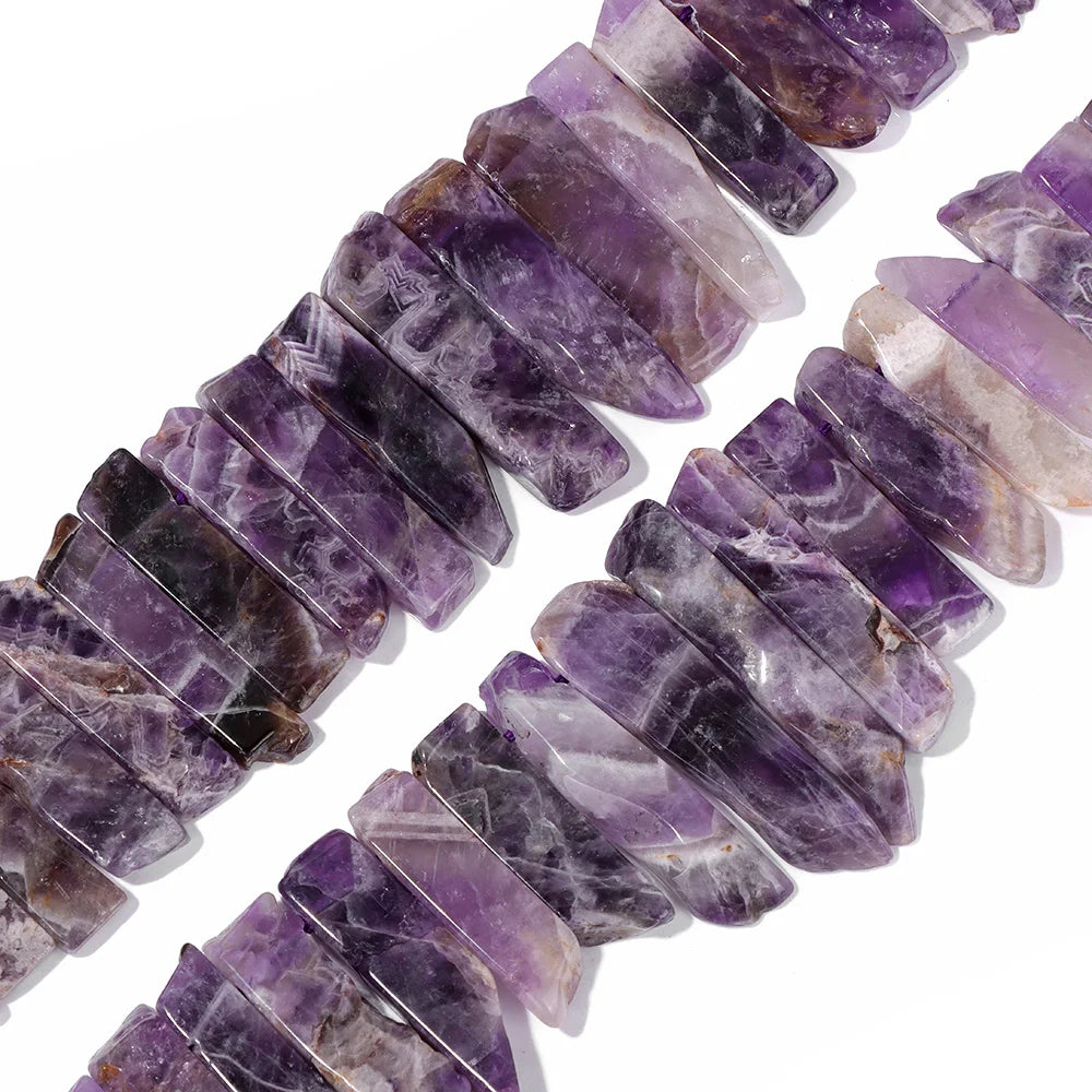 Irregular Natural Purple Dream Amethyst Beads, Top Drilled, Flat, 25mm