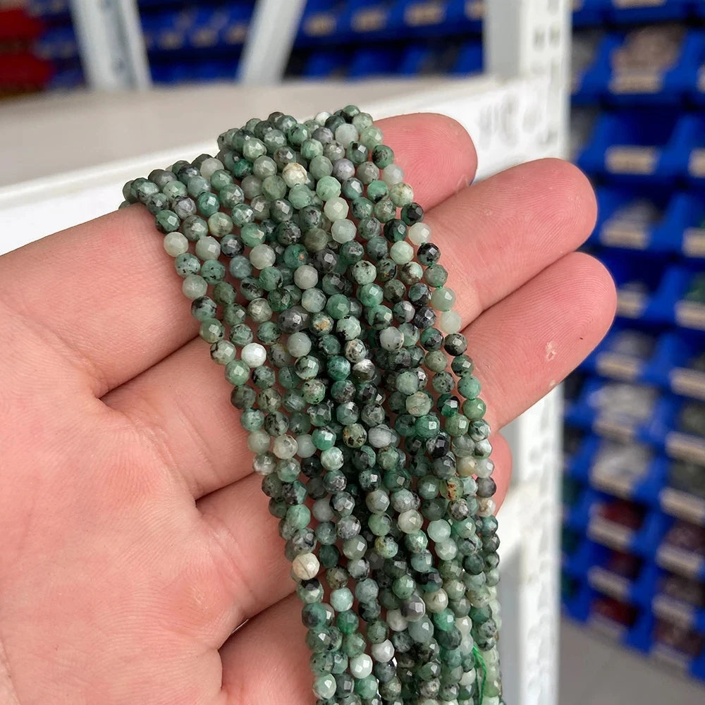 Tiny Green Natural Gemstone Beads, Turquoise, Jade, Agate, Quartz, Amazonite, 2 3 4 mm 15.5" Strand