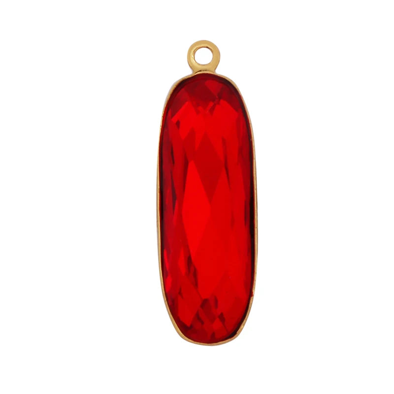 All Seeing Glass Bezel Pendants, 18k Gold Plated CZ Micro Pave