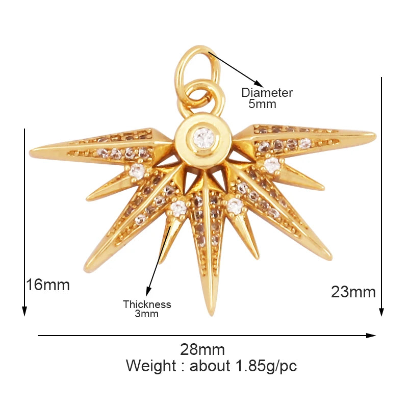 Celestial 18K Gold Inlaid Cubic Zirconia Charm Collection