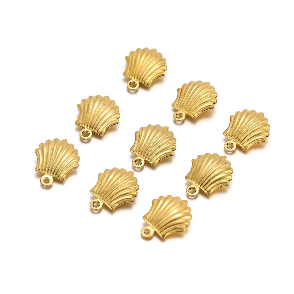 Sea Shell Hollow Charms 20Pcs, Stainless Steel