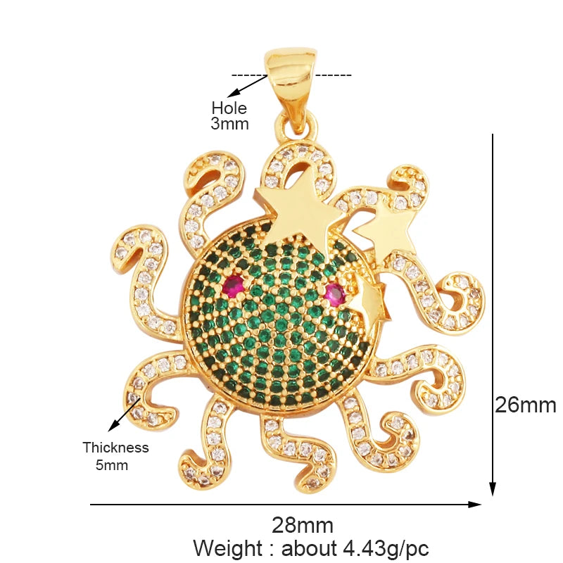 Nautilus 18k Gold Plated Zircon Charm Collection