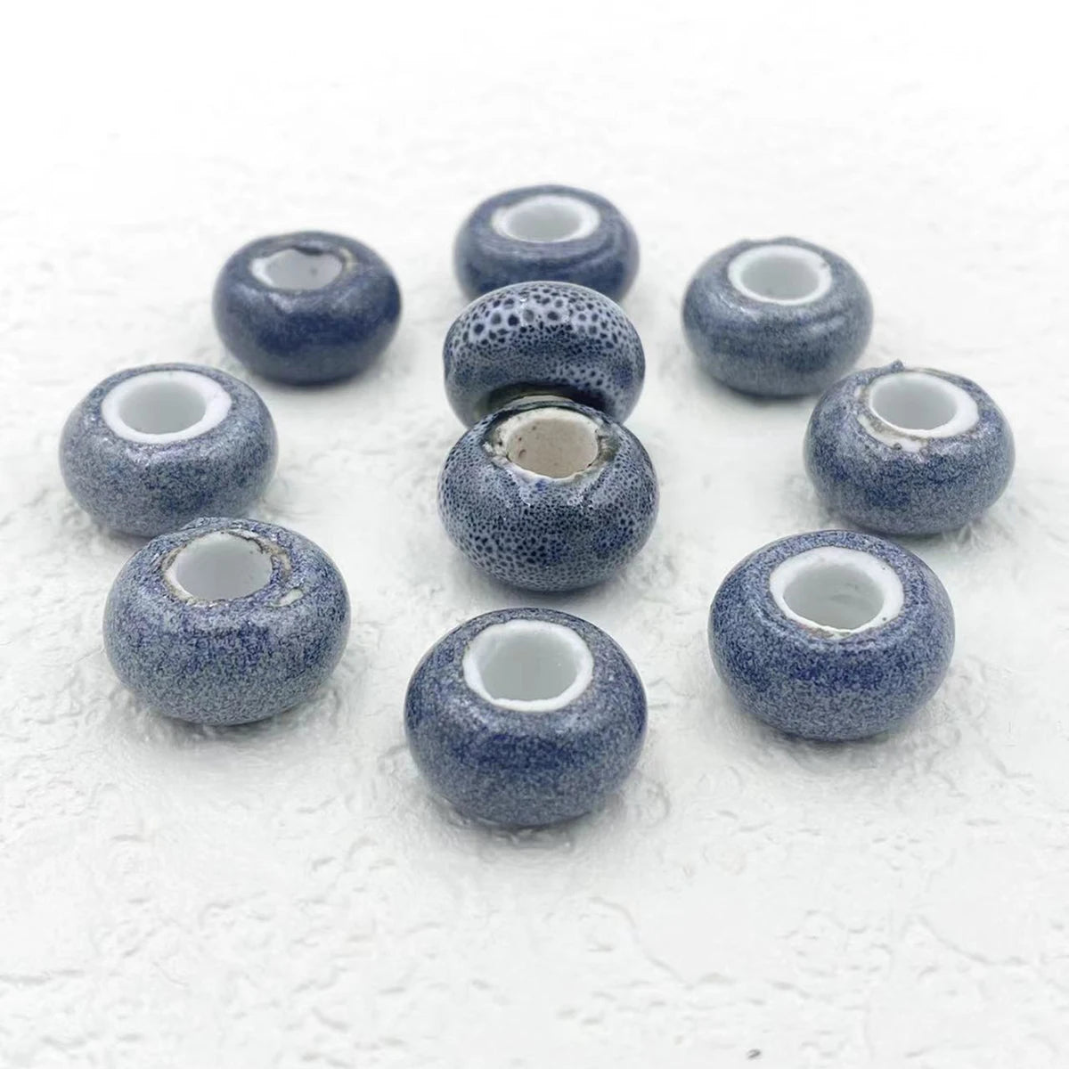 Big Hole Ceramic Spacer Beads, 10PCS