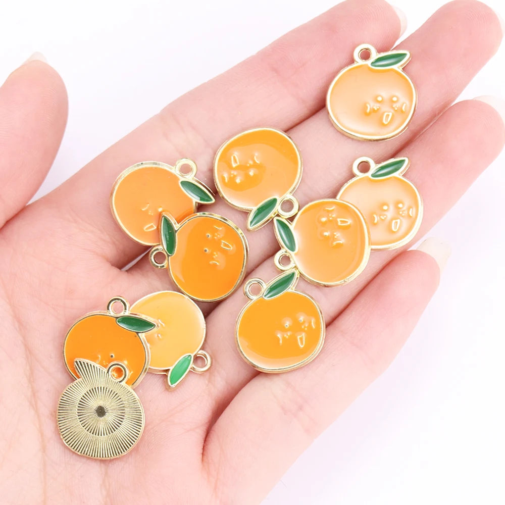 Enamel Strawberry & Friends Resin Charms 10Pcs