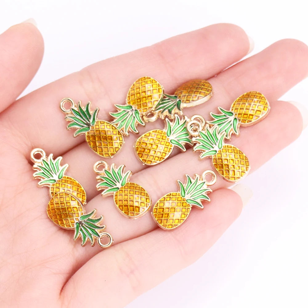 Enamel Strawberry & Friends Resin Charms 10Pcs