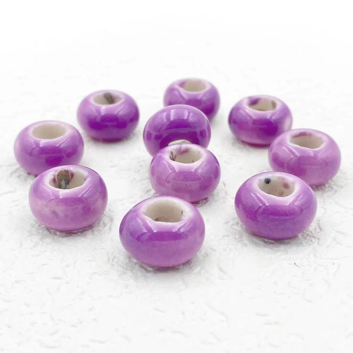 Big Hole Ceramic Spacer Beads, 10PCS