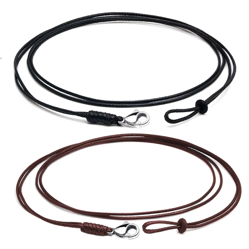 Double Strand Stainless Steel Braided Leather Cord Rope Chain, 1mm