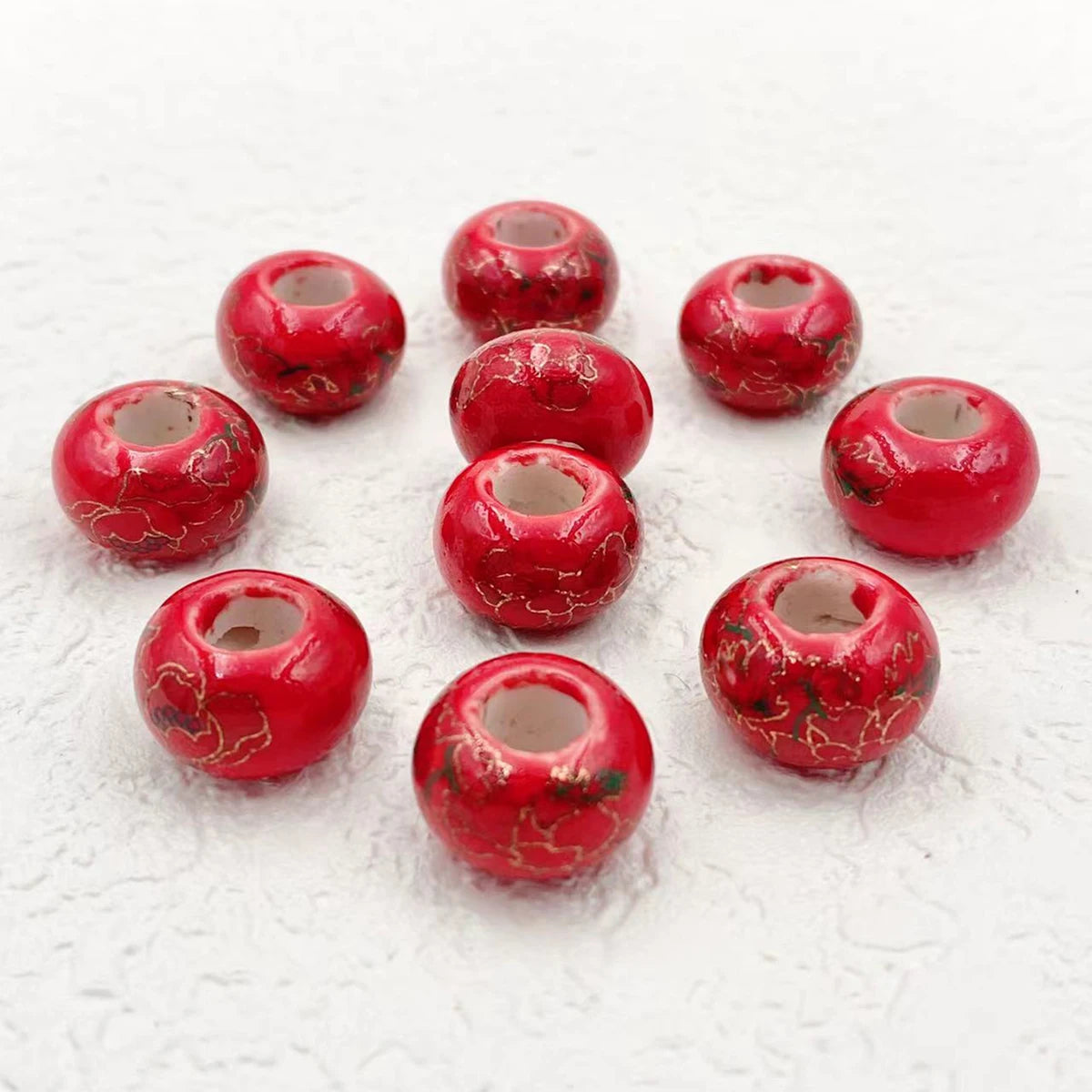 Big Hole Ceramic Spacer Beads, 10PCS