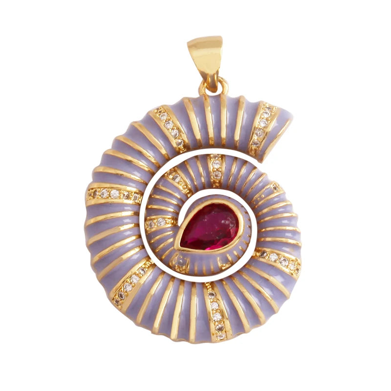 Nautilus 18k Gold Plated Zircon Charm Collection