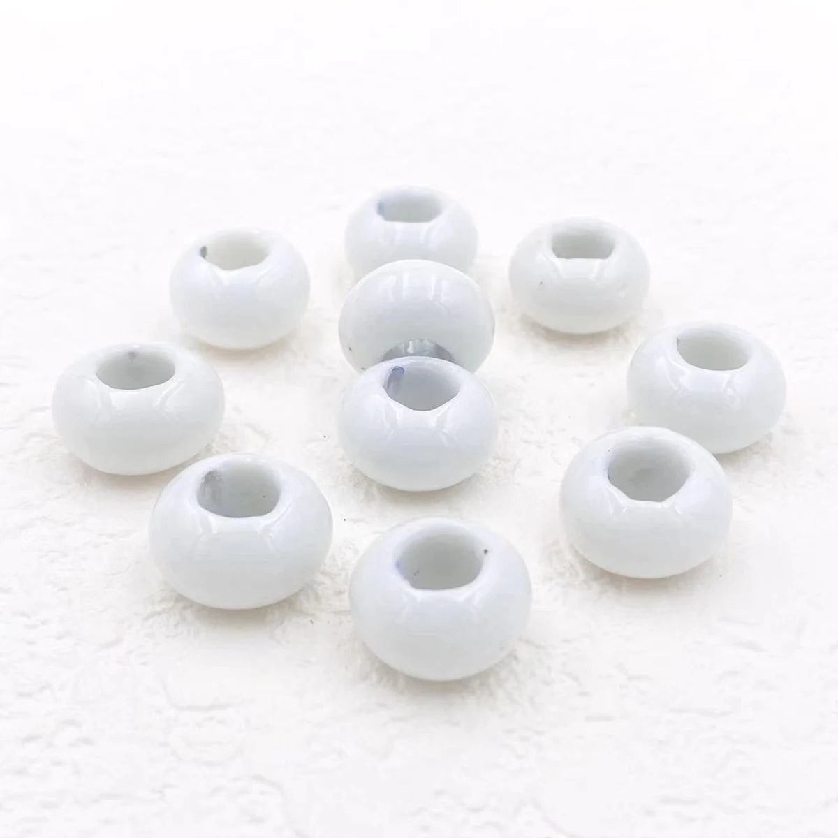 Big Hole Ceramic Spacer Beads, 10PCS