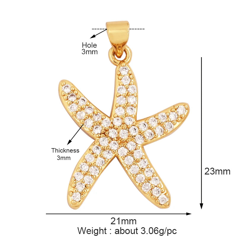 Nautilus 18k Gold Plated Zircon Charm Collection