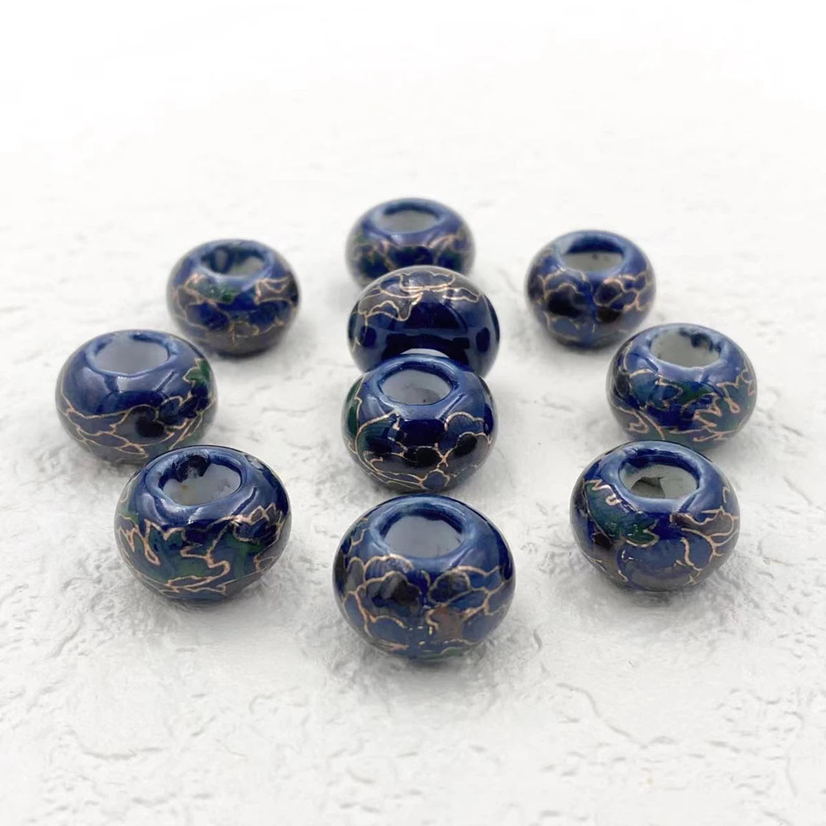 Big Hole Ceramic Spacer Beads, 10PCS