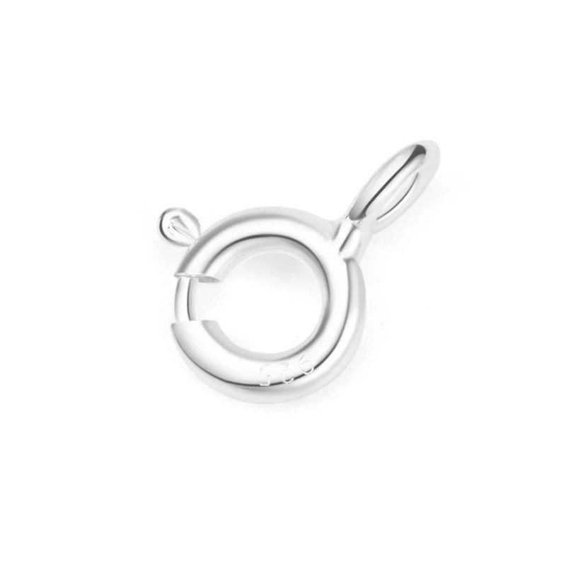 925 Sterling Silver Spring Ring Clasp With Open Jump Ring, Hypoallergenic, 2/5pcs