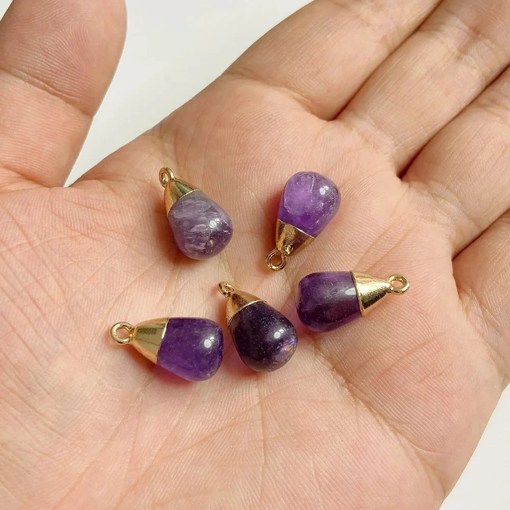 Amethyst Pendant Beads, Natural Healing Gemstones, 9 sizes & Shapes, 2pcs