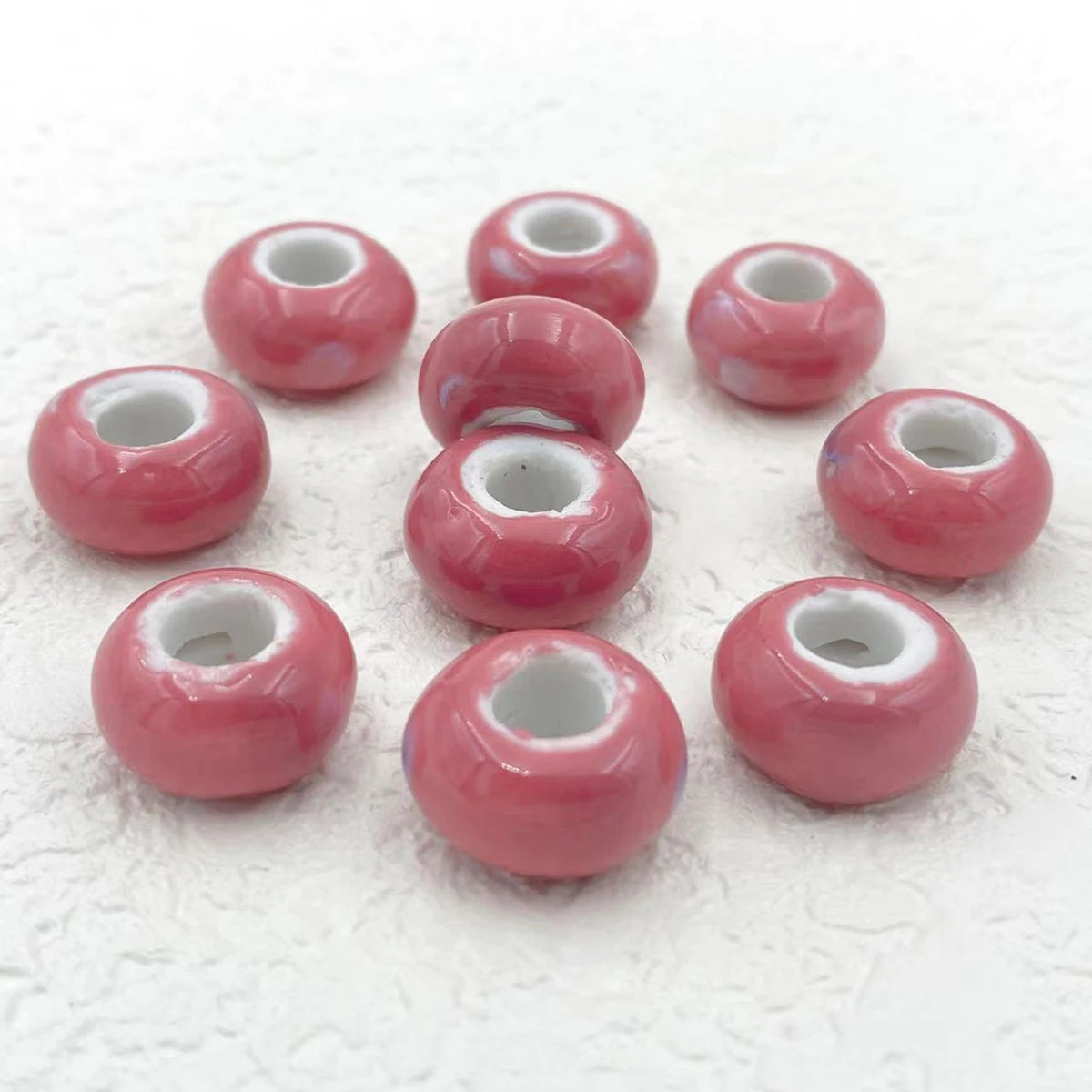 Big Hole Ceramic Spacer Beads, 10PCS